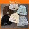 Unisex Knitted Warmth Beanie Hat With Letter Embroidery For Autumn Wear Winter