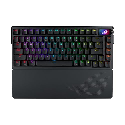 ASUS ROG Azoth Extreme Gaming Keyboard, 75% Layout, Hot-Swap Support, 3-Layer Silencing Design, OLED Touchscreen + 3-Way Knob, Aluminum Alloy Case