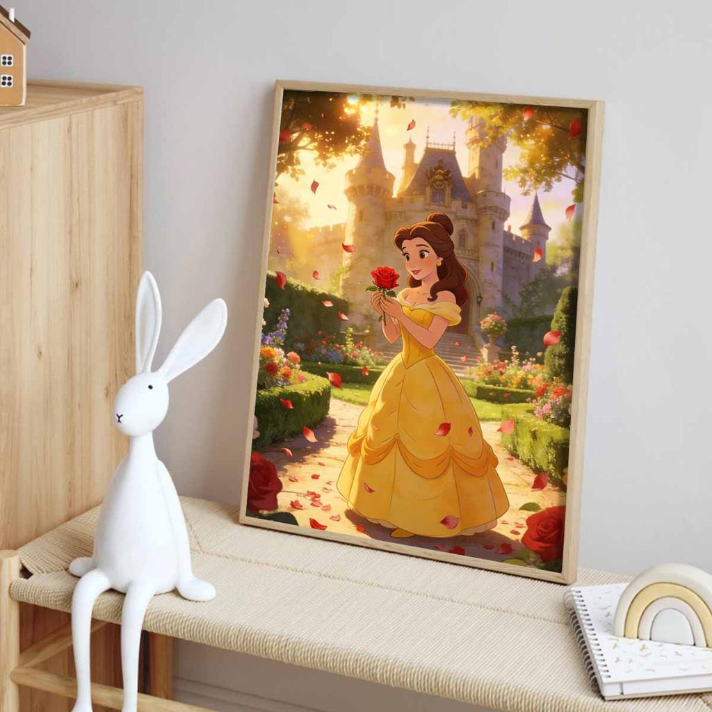 Disney Belle rose princess diamond painting mosaic art kit 5D handmade diy gift home decoration