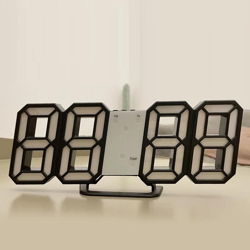 Настольные 3D LED цифровые часы для кемпинга на открытом воздухе, светящиеся модные часы, многофункциональные креативные электронные часы с USB-подключением