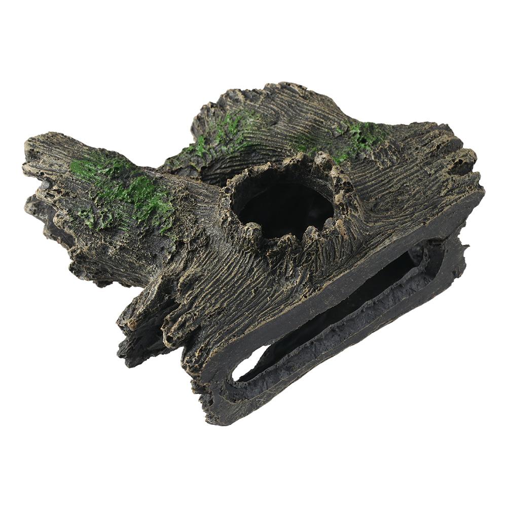 Ornaments Fish Hiding Artificial Resin Wood Hideout Shrimp Shelter Hollow Tree Trunk Fish Tank