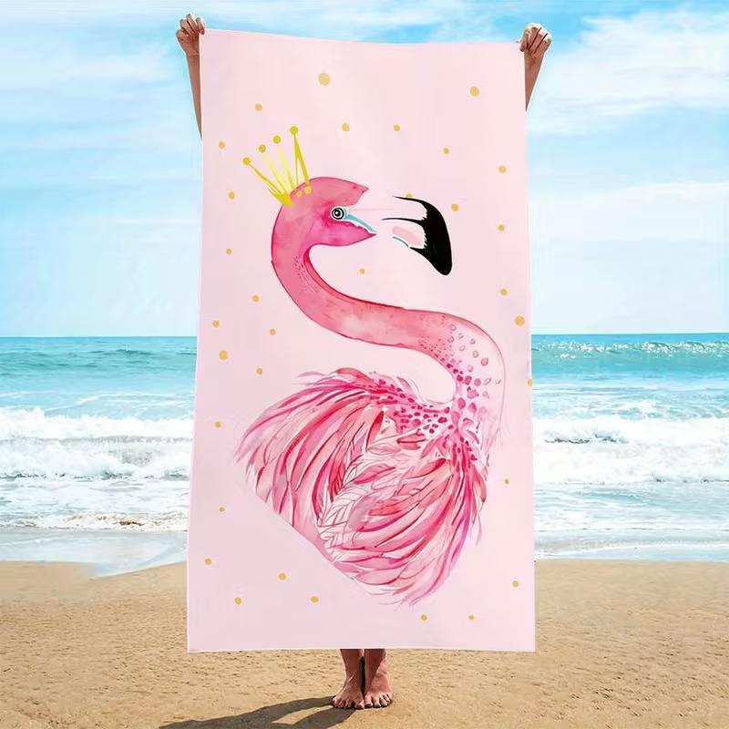 Cute Red Lobster Cartoon Beach Towel Coastal Print Soft Absorbent Quick Dry Beach Blanket for Travel Vacation Daily Use
