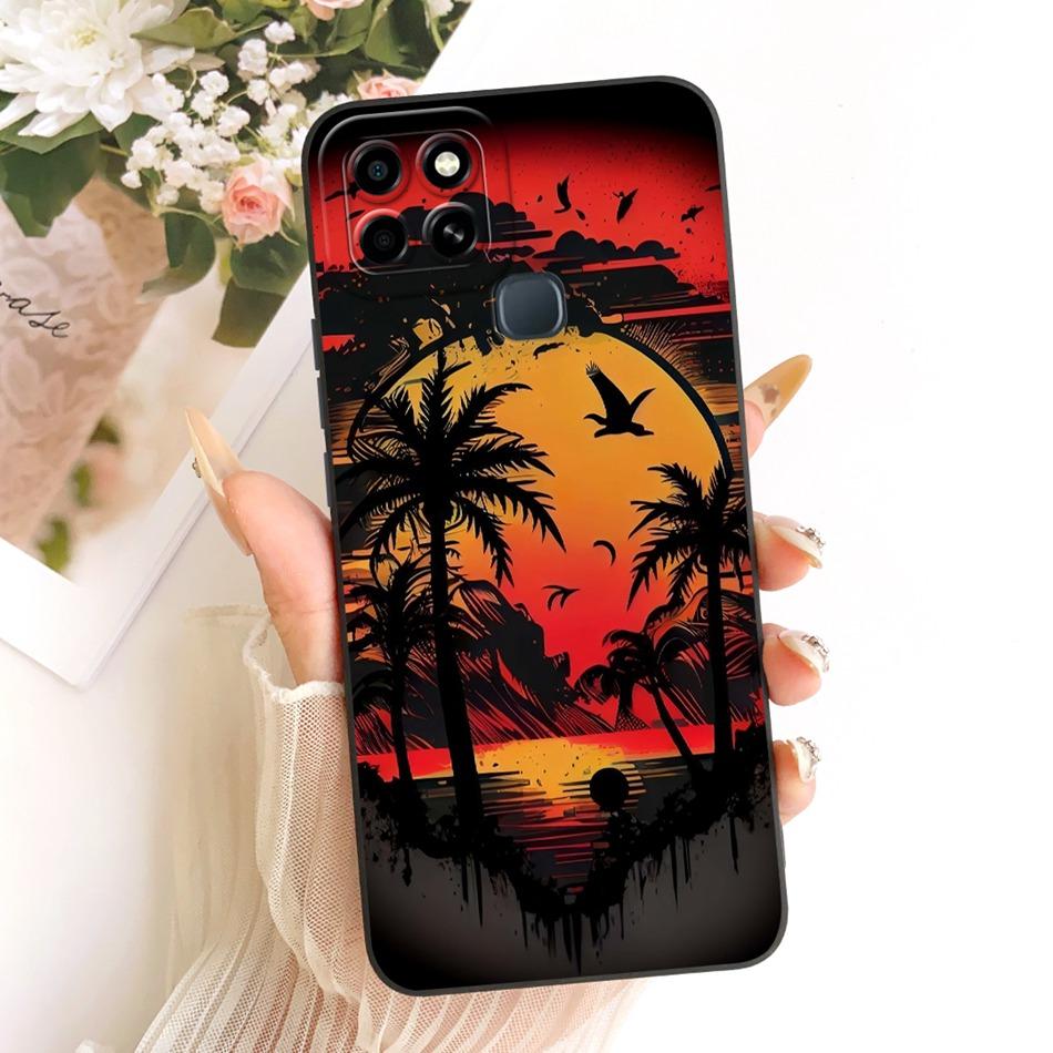 For Infinix Smart 6 X6511 X6511B X6511E Fashion Dusk Beach Painting Phone Case For Infinix Smart6 Soft Silicone Covers Bumpers