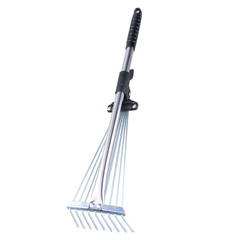Грабли для листьев Стабильные садовые грабли Профессиональные грабли для листьев Регулируемые грабли с вентилятором 55-73,5 см Грабли для газона с ручкой 15 зубцов