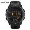 NORTH EDGE Watches for Men MARS Sportswatch Dual Chronograph Running Pedometer Countdown Digital Alarm 50M Waterproof Men Watch
