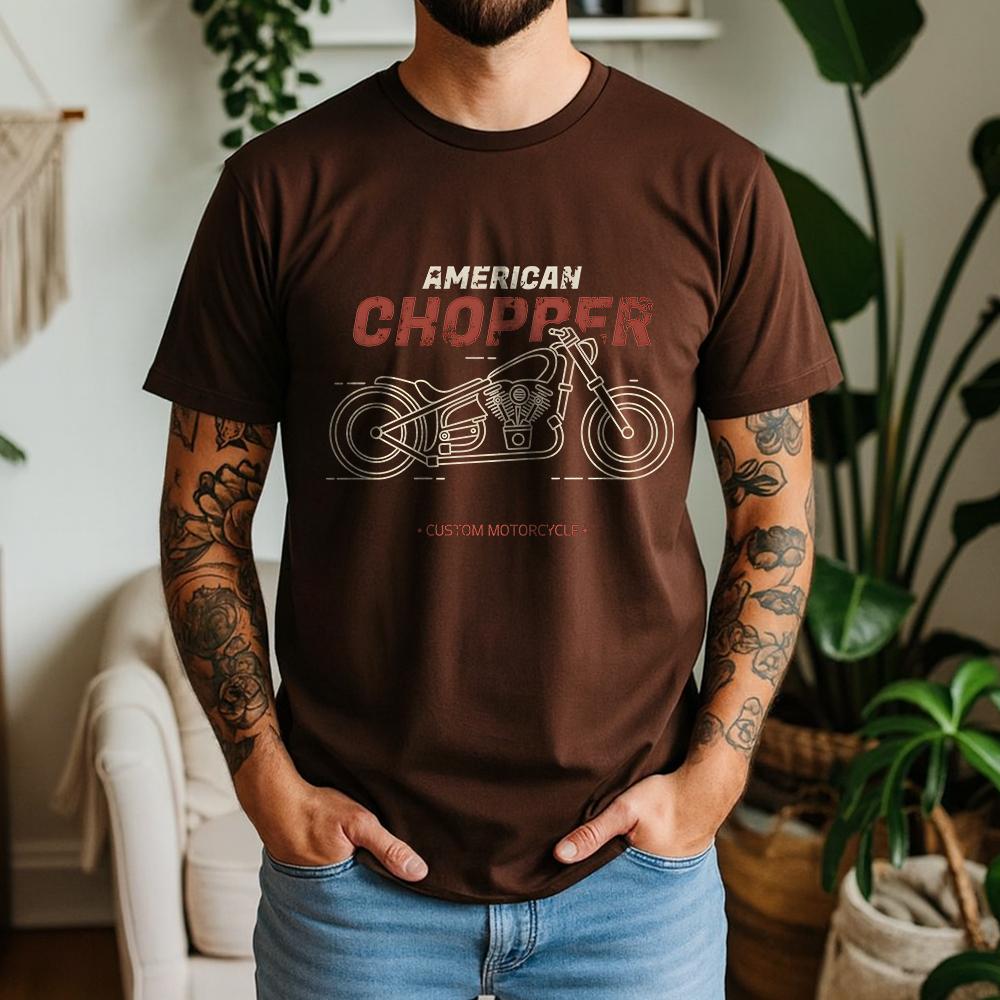 100 Pure Cotton American Chopper Biker TShirt Custom Motorcycle Retro Distressed Casual Tee