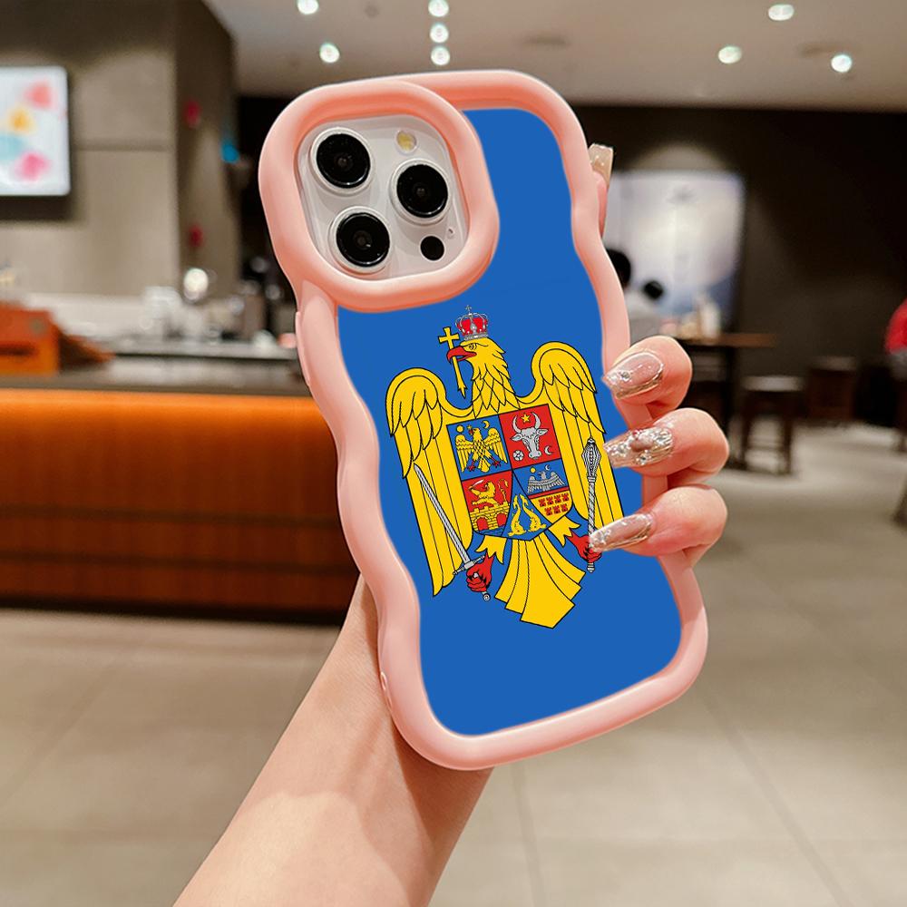 Ae94 Республика Молдова Флаг защитные чехлы для телефонов Samsung S24 Plus S23 Ultra A14 A55 A06 Honor X9b Motorola OnePlus Big Wave TPU задняя крышка