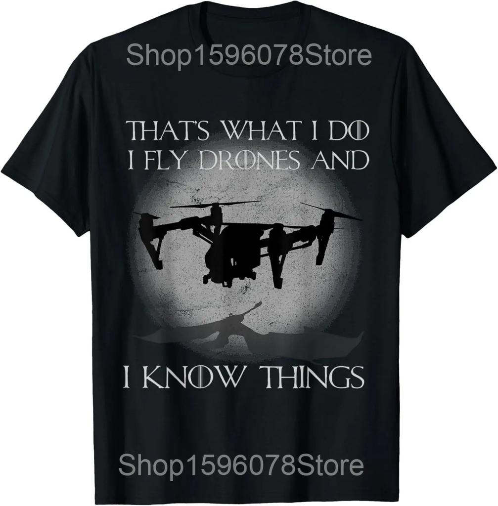 Funny Drone Pilot Design For Men Women Drone Operator T Shirts Streetwear Tee Shirt Short Sleeve Unisex Loose Clothing