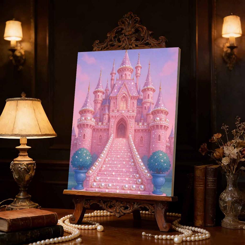 Disney Замок Розовой Принцессы Жемчужная Головоломка Это Ручная Работа Декоративный Подарок, Подходящий для Использования в Качестве Предмета Домашнего Декора