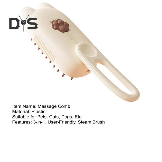 Паровая щетка для домашних животных 3-в-1, массажная расческа для ухода за кошками, аккумуляторная щетка для распутывания шерсти домашних животных, щетка для линьки с функцией распыления тумана для кошек и собак