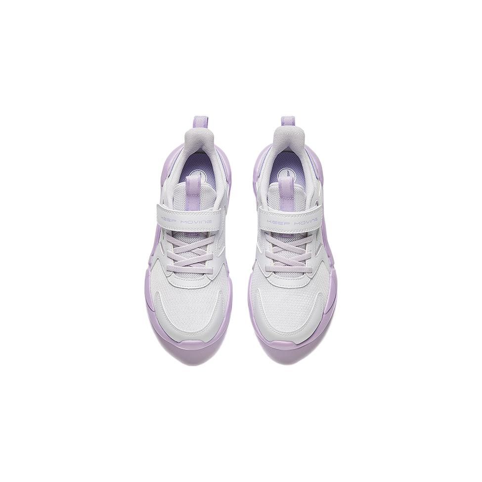 Anta Comfortable Versatile Trendy Non-Slip Shock Absorbing Low-Top Running Shoes Kids Sneaker White Purple A322415505H-1