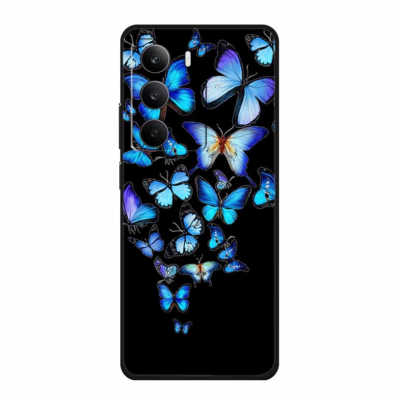 Для Realme Narzo 80 Lite 5G Чехол Narzo80 Lite Чехол Мультяшный Кот ТПУ Черный Силикон Мягкий Чехол для Телефона Для Realme Narzo 80Lite Funda