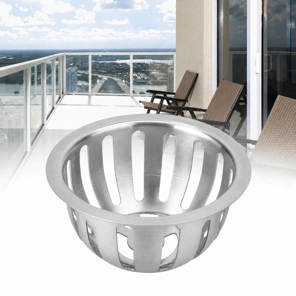 2PCS Round Shape Floor Drain Cover Stainless Steel Ground Drain Strainer Durable Drain Cover Roof