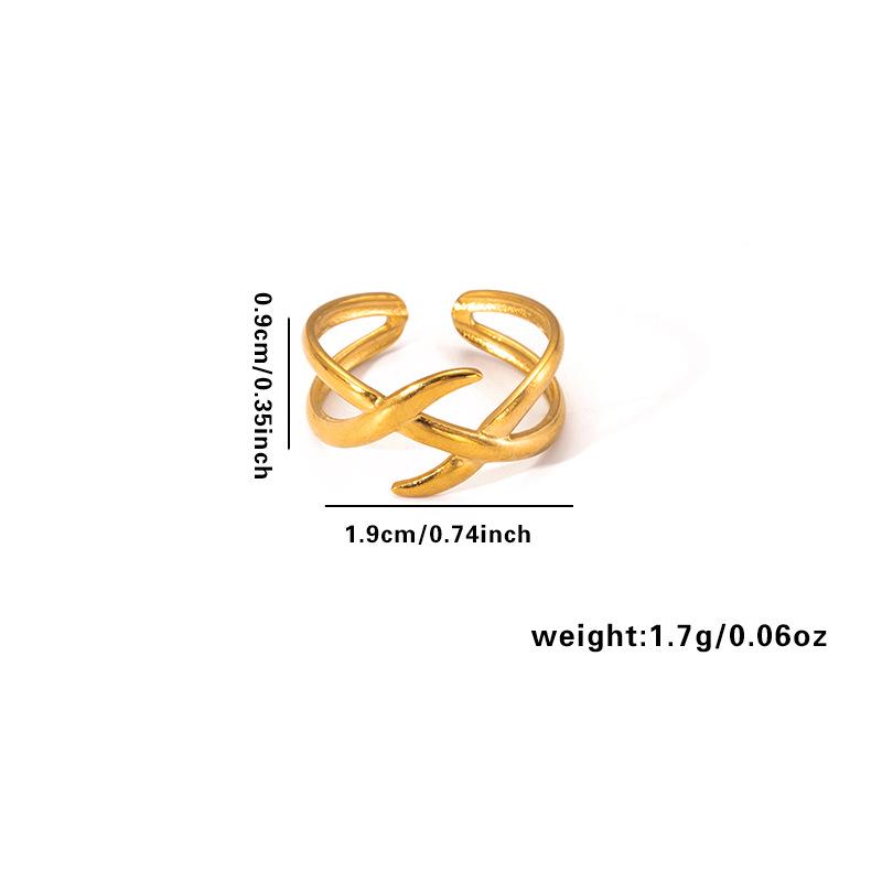 European & American Trendy Titanium Steel Geometric Open Ring - Hip-Hop Style Snake Design