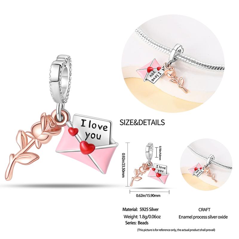 New Copper Bow Star Love Pink Series Charm Beads Suitable For 3Mm Original Bracelet Diy Fashion Jewelry Gift