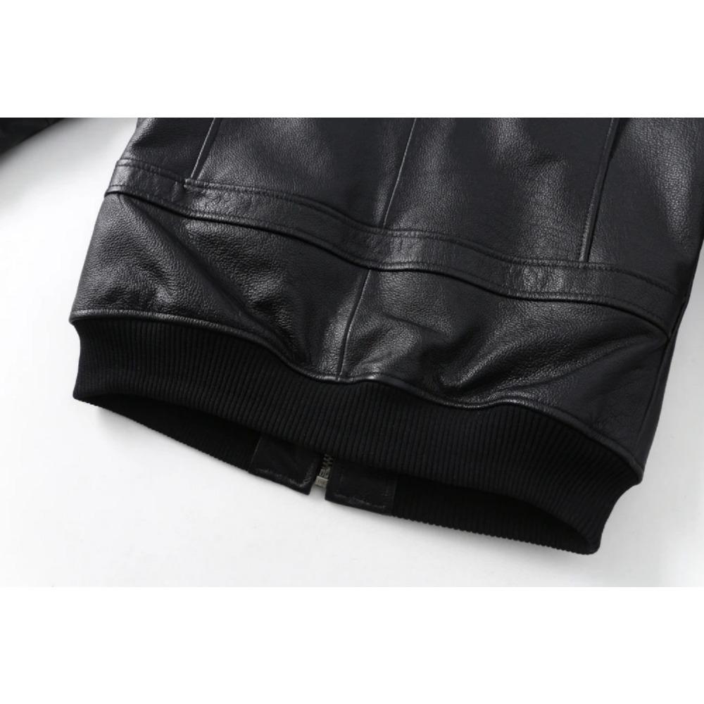 Китайский размер мужская куртка из натуральной кожи стеганые заплатки 100% коровья кожа и натуральный мех воротник летное пальто одежда летчика зимняя азиатский размер M613