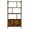 Bookshelf with Door Smoked Oak Finish 76.5 x 30 x 154.5 cm Engineered Wood
