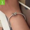 Серебро 925 пробы Симфония Бабочка Силиконовый Позиционирующий Стопор Бусина для DIY Браслета Аксессуары для Бижутерии