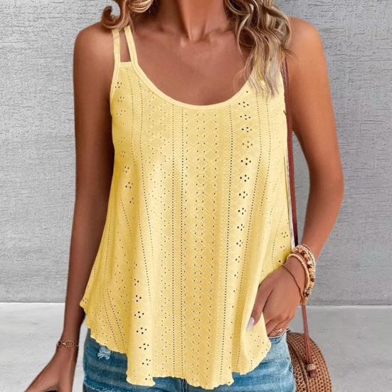 Женский жилет с круглым вырезом без рукавов, с двойными бретельками, свободный повседневный