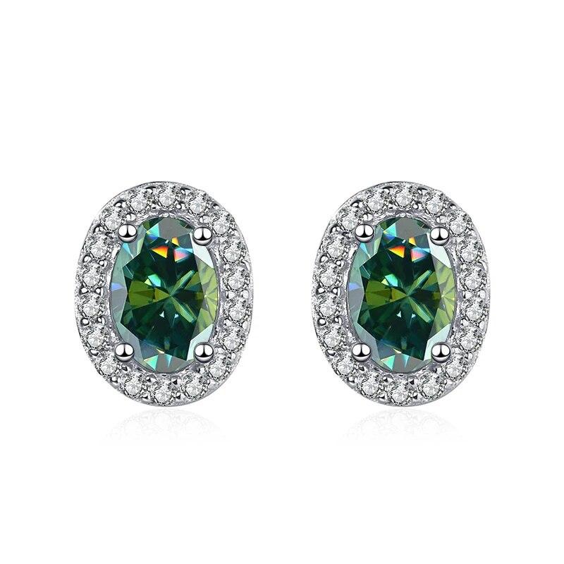 Классический дизайн, серьги-гвоздики с муассанитом 1 карат для женщин, серебро S925, овальной формы, ювелирные украшения для вечеринки, юбилея