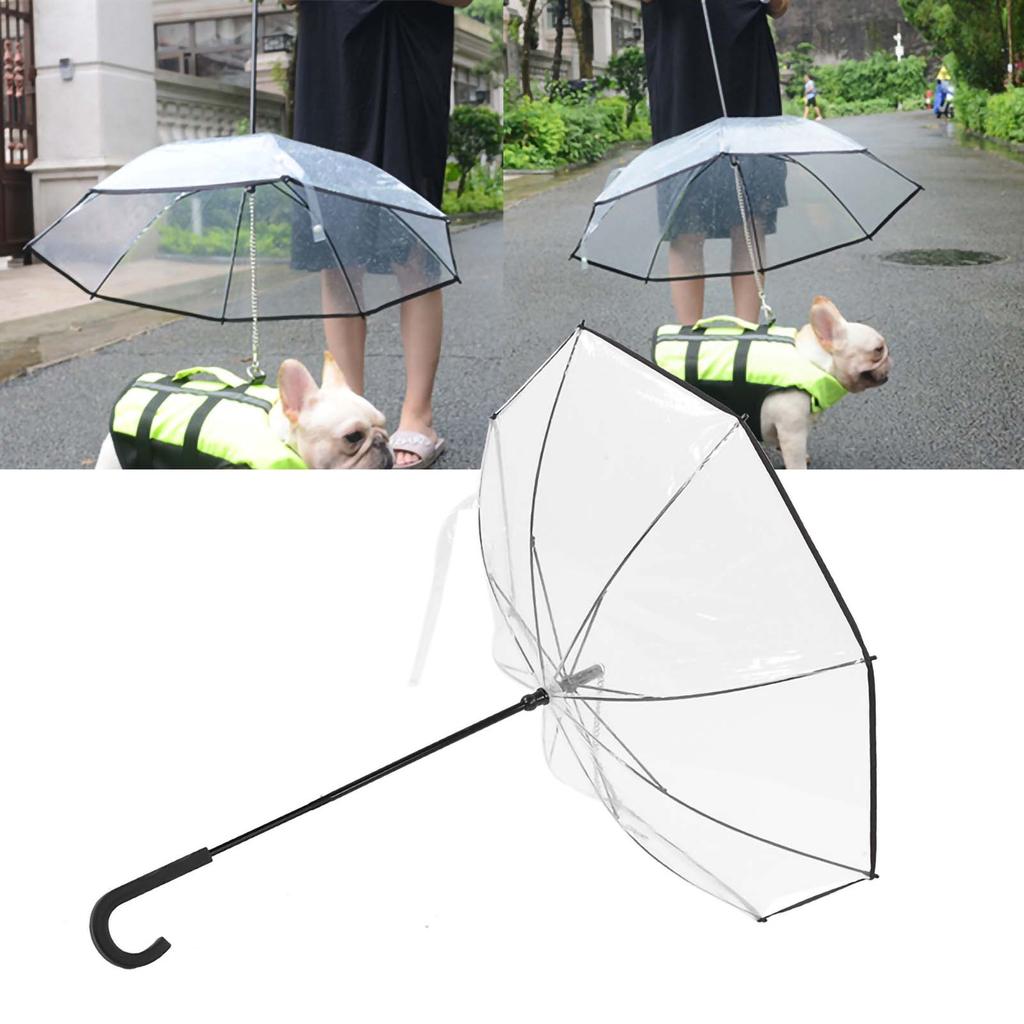 Portable Pet Umbrella Assemble Type Dog Cat Umbrella with Pulling Leash Chain for Rainy