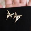 Enamel Butterfly White Color Animal Stud Earrings for Women New Trend Girl Korean Love Aesthetic Daily Life Minimalist Jewelry