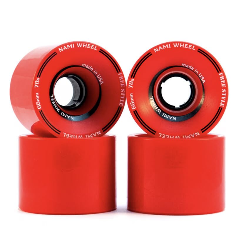 NAMI WHEEL Wave Nami Wheels Длинный скейтборд Длинный скейт Колеса для фристайла 66мм Красные 78a