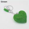Romantic Dazzling Rhinestone Love Heart Charm Pendant Fringe Keychain Keyring KTY