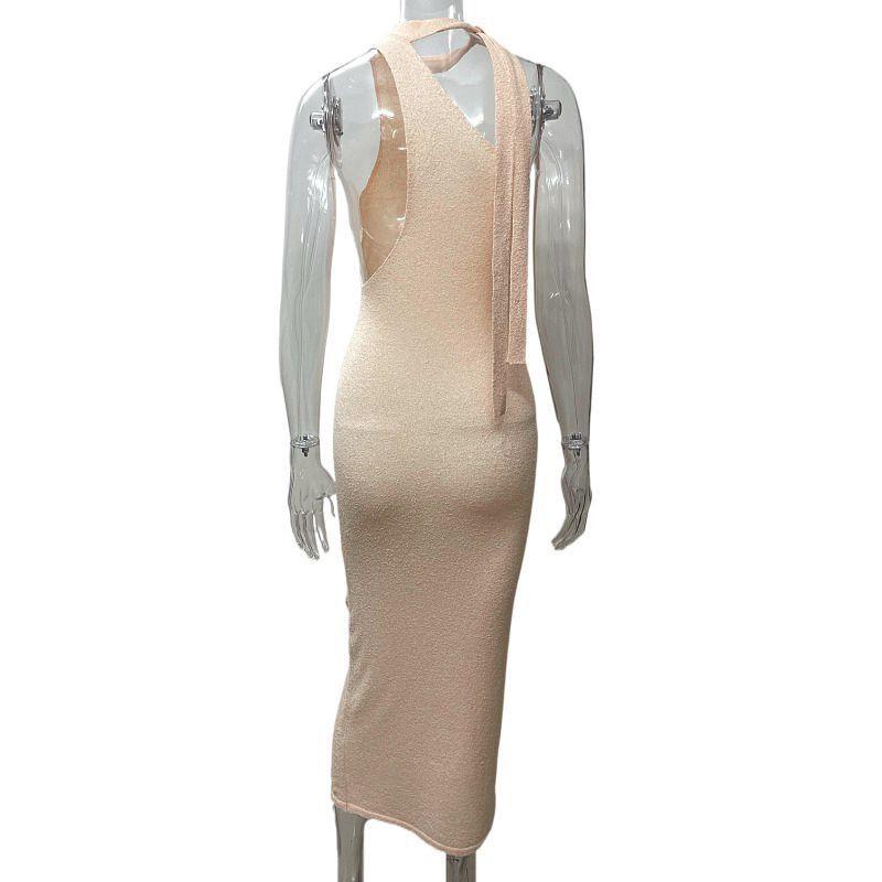 Модное женское свадебное платье для вечеринки, сексуальное пикантное трикотажное платье с открытой горловиной