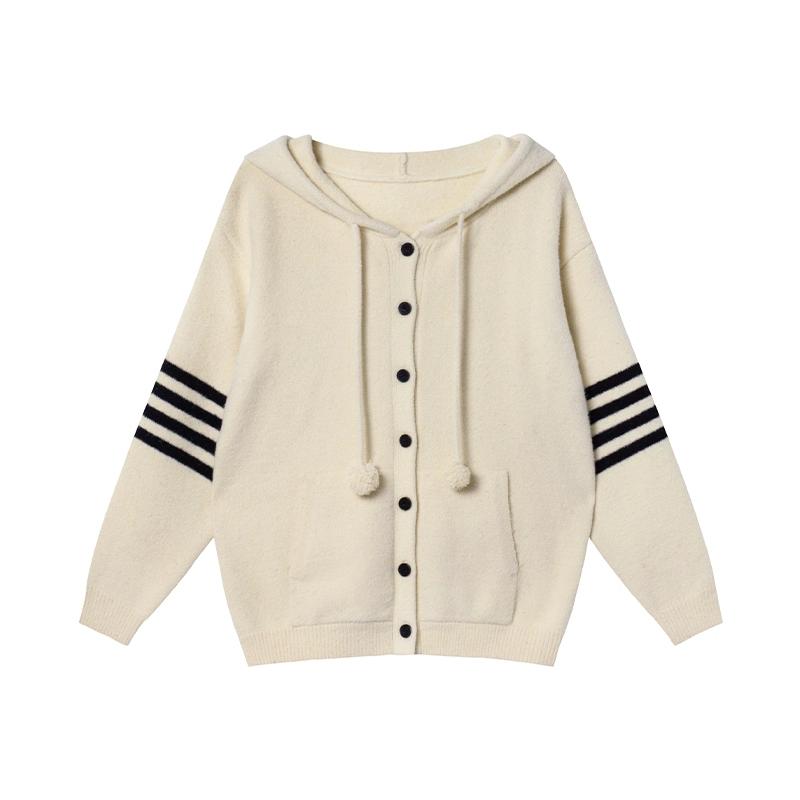 DIMANAF 2025 Весна Женские Полосатые Новые Свитера Вязаные Базовые Модные Стиль О-образный вырез Свободный Пуловер Свитер