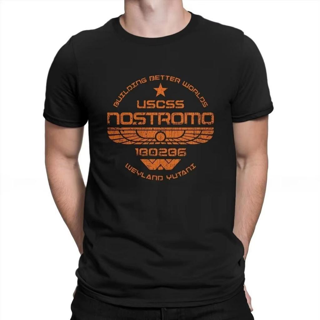 Летняя футболка USCSS Nostromo 2025 Мужская и женская одежда Alien UFO Модная хлопковая уличная одежда Оверсайз Повседневная футболка