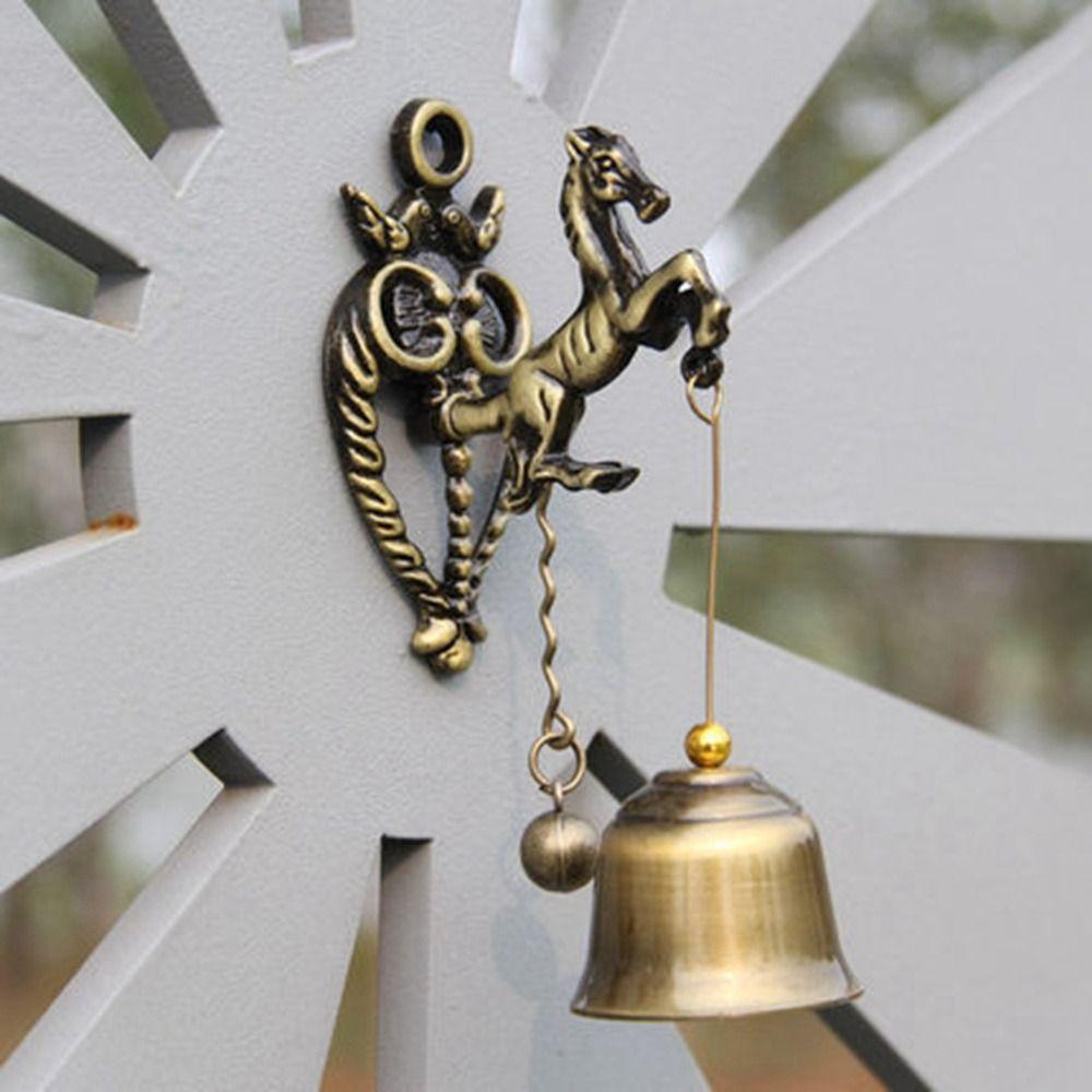 Wealth Home Decoration Horse Mascot Wall Hanging Ornaments Animal Doorbell Wind Chime Metal Bell
