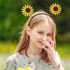 Обруч для волос с декором в виде подсолнечника, весенний дизайн, противоскользящая повязка на голову с зубцами для детей и взрослых, пластиковая легкая повязка на голову