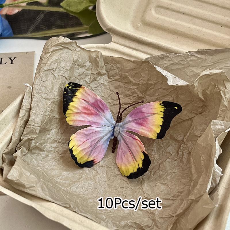 10PC DIY Decor Weddings Home Garden Accents 3D Printed Artificial Butterflies PVC