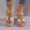 Fashion Wedge Sandals for Women Summer 2025 Comfortable Non Slip Beach Shoes Woman PU Leather Platform Roman Sandalias