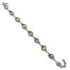 Natural Pink Amethyst,Citrine 925 Solid Sterling Silver Gift Bracelet 7-8" U5G15