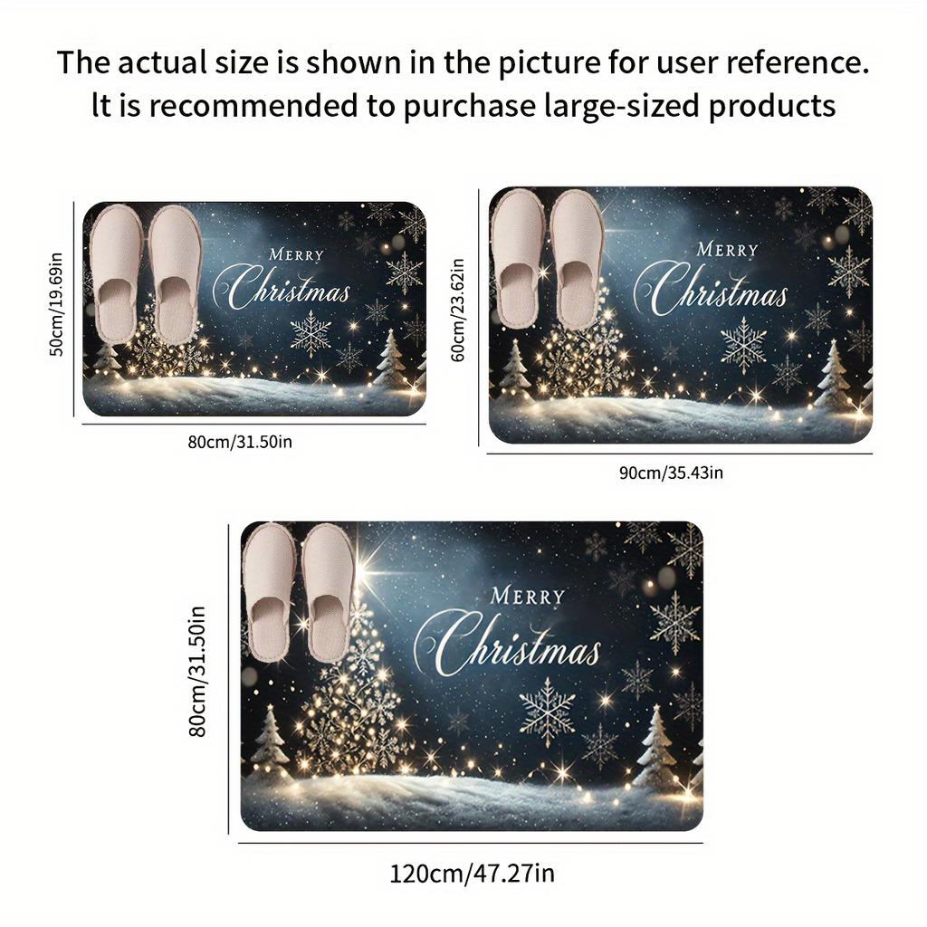 Christmas Carpet Romantic First Snow Door Mat Porch Soft Welcome Mat Rug For Bedroom Living Room Outdoor Carpet Home Deco