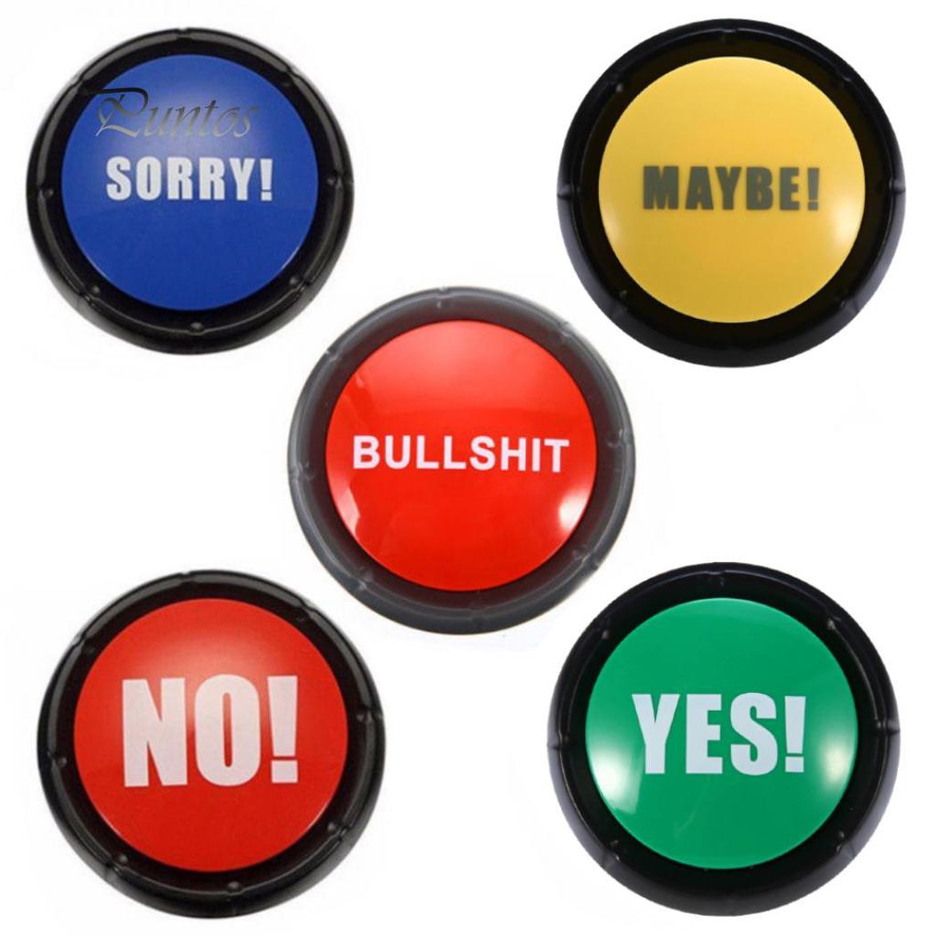 Bullshit Maybe No Sorry Yes Sound Talking Button Home Office Party Funny Gag Toy
