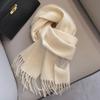 Women's Pure Wool Winter Scarf – Warm, Versatile, Tassel Design for Students and Couples