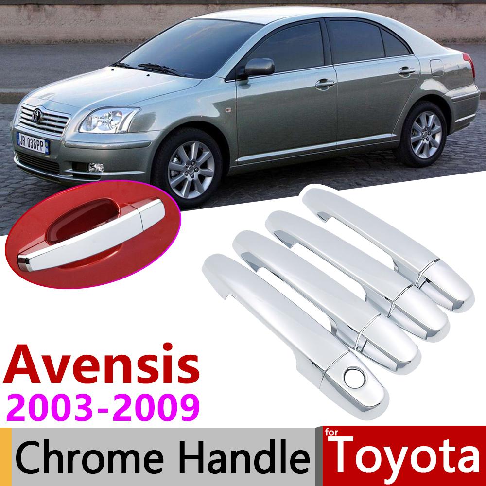 Для Toyota Avensis T250 T25 2003 ~ 2009 хромированная крышка дверной ручки автомобильные аксессуары набор накладок 2004 2005 2006 2007