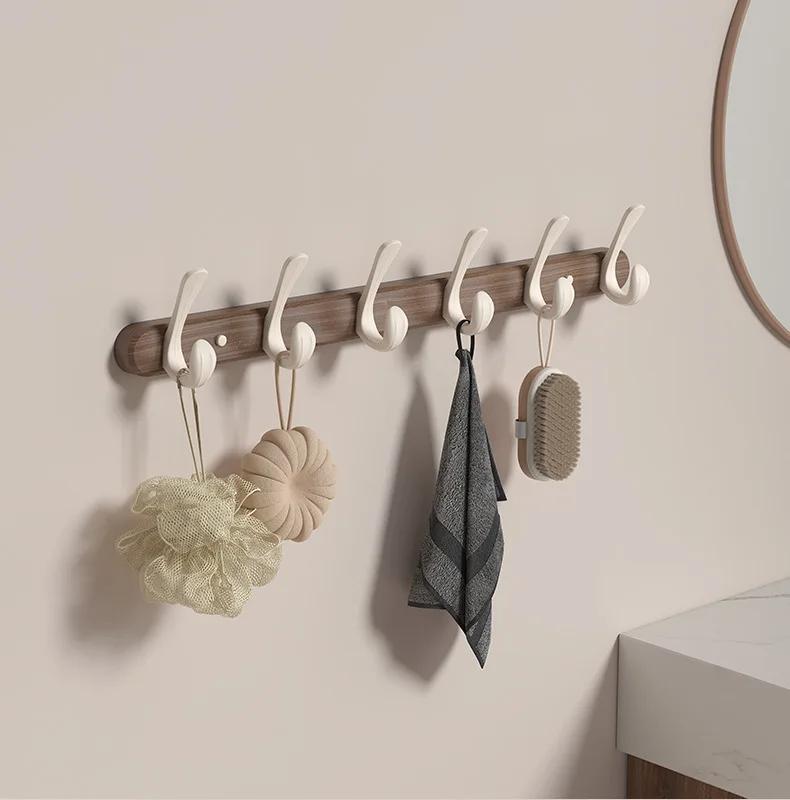 Крючки для подвешивания на стену из цельного дерева, вешалка для одежды в примерочной, прихожая, вешалка для шляп, крючки для полотенец, без перфорации