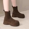 Женские зимние ботинки на платформе с ботильонами, абсолютно новые замшевые туфли на высоком каблуке, женская зимняя мода 2025 года, теплые, удобные, нескользящие, для ходьбы, Botas Mujer
