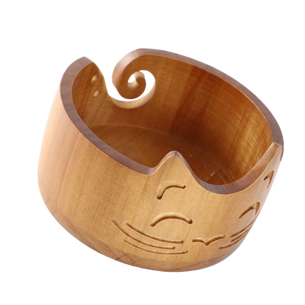 Клубочница Деревянная Милый Кот Форма Держатель Диспенсер Вязание Крючком Принадлежности для Хранения