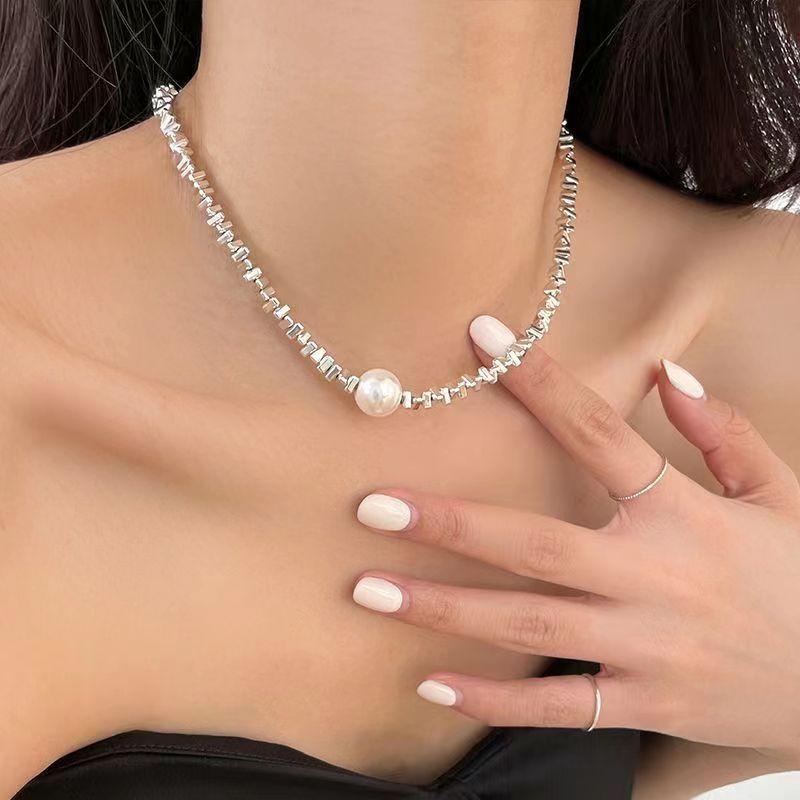 Модное серебряное блестящее колье-цепочка на ключицы, ожерелье для женщин, ювелирные изделия, подарок на свадьбу, вечеринку, день рождения