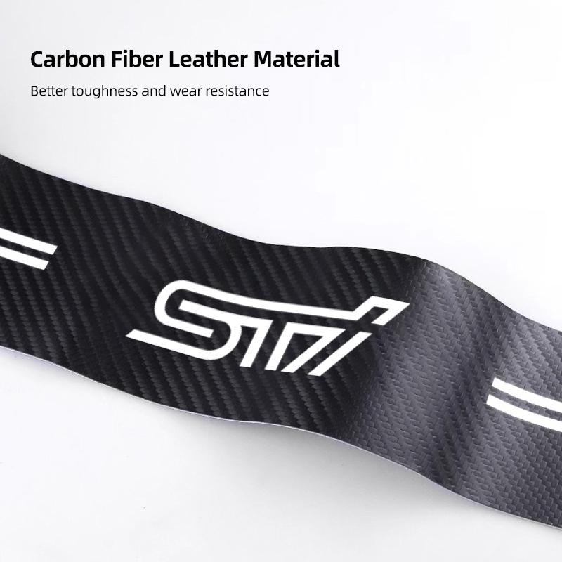 Carbon Fiber Leather Car Door Sill Protector Strip For Subaru STI WRX Forester Impreza Legacy Outback XV BRZ Tribeca X3