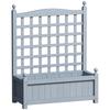 Garden Planters with Trellis for Climbing Vines, Wood Raised Beds for Garden, Flower Pot, Indoor Outdoor, Grey