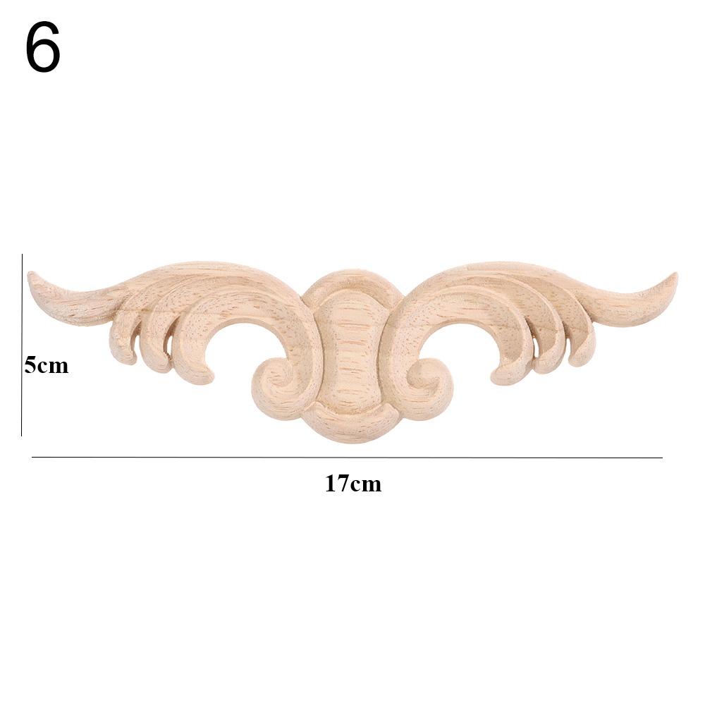 1PC Floral Wood Carved Corner Applique Wooden Carving Decal for Furniture Cabinet Door Frame Wall Home Decor Crafts
