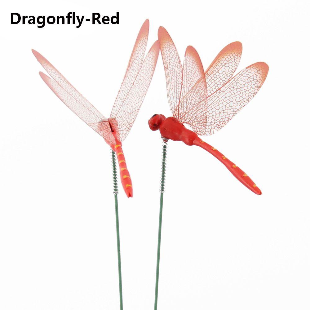 5/10 шт. Креативное украшение для двора и газона, имитация бабочки на тонкой палочке со стеблем, искусственная стрекоза
