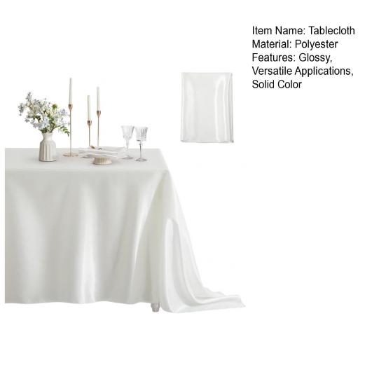 Satin Tablecloth Solid Color Glossy Tablecloth Wedding Table Cover Cloth for Home Restaurant Birthday Party Bridal Shower Dining Table