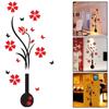 1set Modern Retro Home Room TV Decor Vase Plum Flower Tree Crystal Arcylic 3D Wall Sticker
